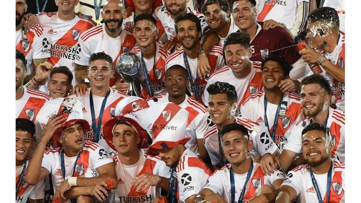 Foto de los jugadores de River celebrando un nuevo título.