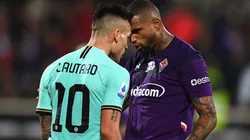 Boateng subió a Instagram dos fotos peleándose con Lautaro Martínez