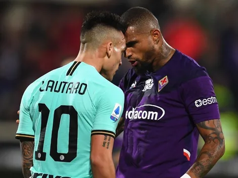 Boateng subió a Instagram dos fotos peleándose con Lautaro Martínez