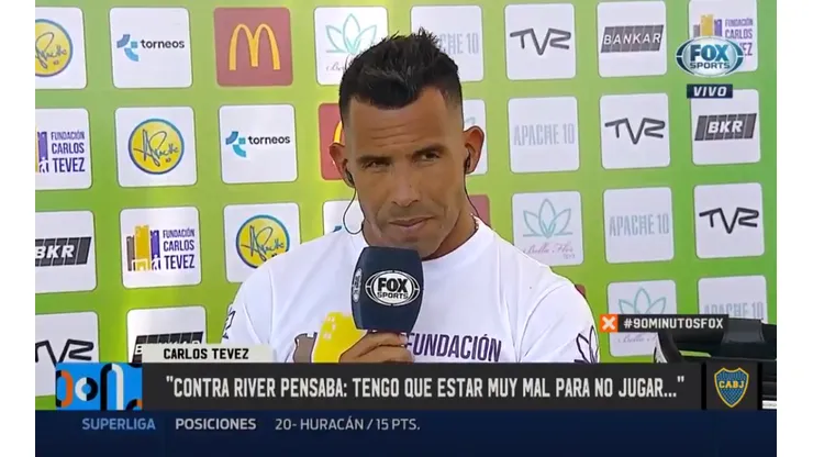 Tevez, sobre lo que pensaba al no jugar contra River: "Tengo que estar muy mal"