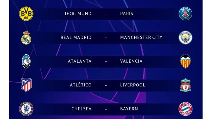 Foto de los cruces de la Champions.
