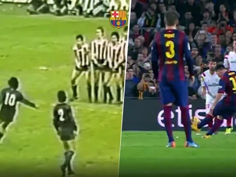Idénticos: el Barcelona subió un video comparando jugadas de Maradona y Messi