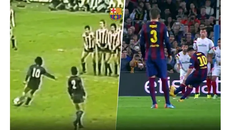 Idénticos: el Barcelona subió un video comparando jugadas de Maradona y Messi