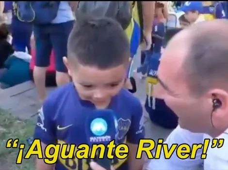 Morimos de amor: este nene gritó "¡Aguante River!" en la fiesta de Boca
