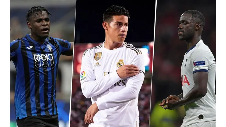 Duván Zapata, James Rodríguez y Dávinson Sánchez.