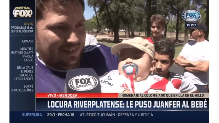 No se puede creer: un hincha de River le puso "Juanfer" de nombre a su hijo