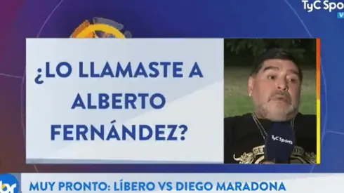 Maradona contó que llamó a Alberto Fernández y no lo atendió