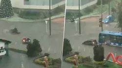 Video: aguacero en Bogotá provocó que los carros empezaran a flotar en la vía