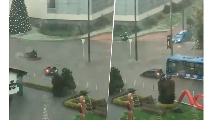 Video: aguacero en Bogotá provocó que los carros empezaran a flotar en la vía