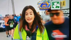 Foto de la reportera en el momento del golpe.