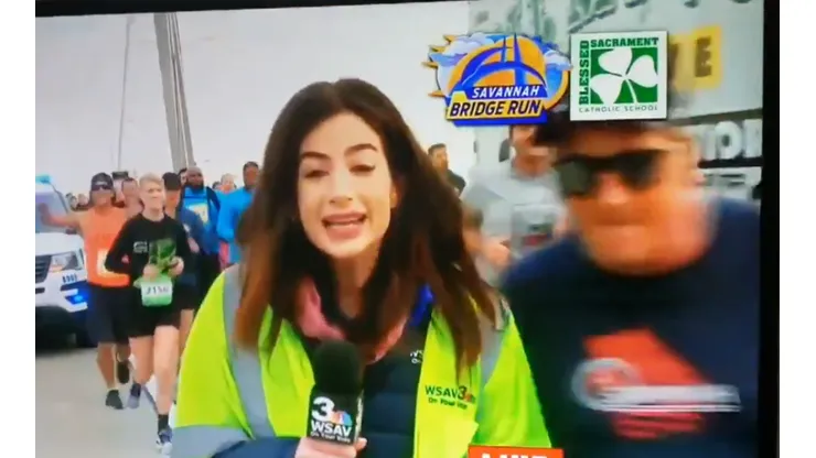 Foto de la reportera en el momento del golpe.