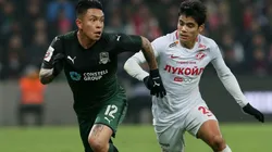 Cristian Ramírez con la camiseta de Krasnodar.
