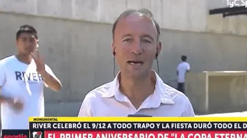 TyC Sports estaba al aire hasta que un hincha de River se acordó de Boca