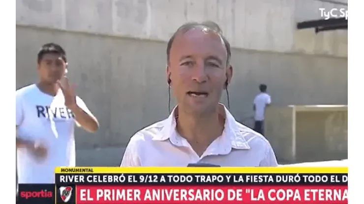TyC Sports estaba al aire hasta que un hincha de River se acordó de Boca