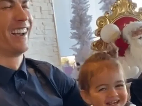 ¡Muy tierno! El beso de Cristiano Ronaldo que hace morir de risa a su hija
