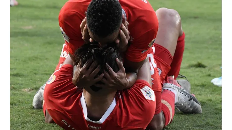 La celebración de los jugadores de América de Cali.