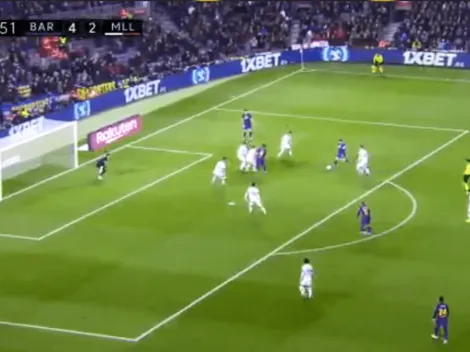 Perfecto: Messi le pegó de primera y la clavó de un ángulo para el tercero