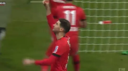 El festejo del exdelantero de River.