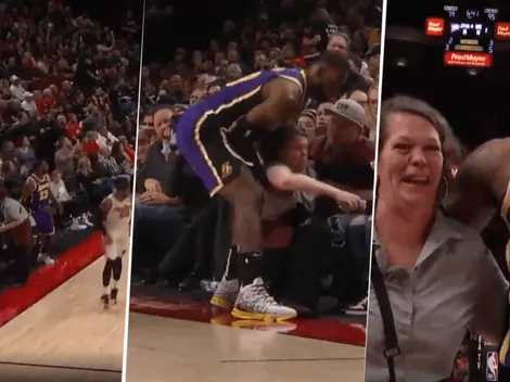 LeBron empujó a una camarera, la levantó, abrazó y ella se fue re feliz