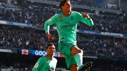 Foto de la celebración del primer tanto del Real Madrid.