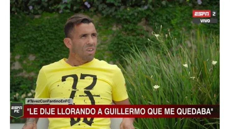 Tevez antes de China: "Le dije llorando a Guillermo que me quedaba"