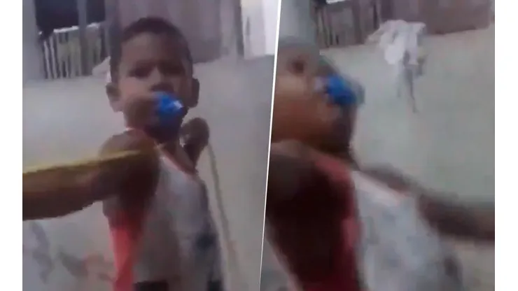 Video viral: se divertía jugando sin saber que en sus manos tenía una gomita diabólica