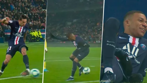 ¡Qué golazo! Di María metió un pase de tres dedos y Mbappé definió de taco