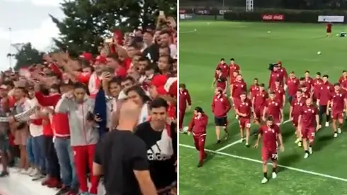 Gran gesto: los hinchas que fueron en micro a Lima conocieron al plantel de River