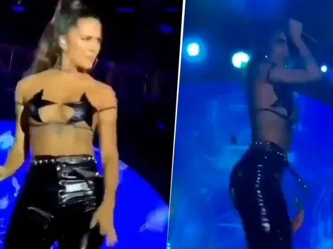 Con dos estrellas en sus pechos: Greeicy salió sin casi nada de ropa a pleno concierto