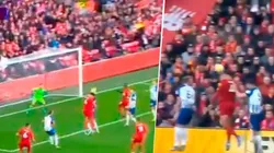 Van Dijk metió dos goles iguales y el Liverpool ya le gana al Brighton