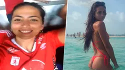 Así celebró la novia de Matías Pisano el gol de su enamorado contra Santa Fe