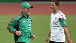 Javier Aguirre junto Javier Hernández