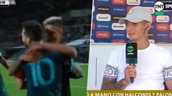 Nico Domínguez y el abrazo con Messi: "Antes que patee ya estaba corriendo"