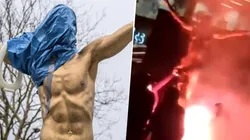 Barras del Malmo vandalizan y prenden fuego la estatua de Ibrahimović
