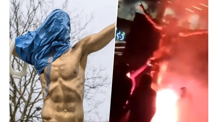 Barras del Malmo vandalizan y prenden fuego la estatua de Ibrahimović