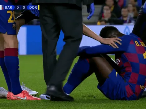 Dembélé se lesionó una vez más y se retiró llorando del Camp Nou