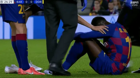 Dembélé se lesionó una vez más y se retiró llorando del Camp Nou