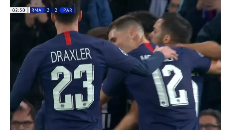 El festejo de los jugadores de Paris Saint-Germain.
