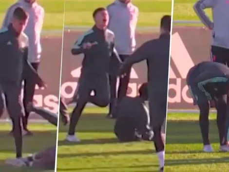 ¿Amigos? La terrible entrada de Cuadrado a Dybala en pleno entrenamiento de la 'Juve'