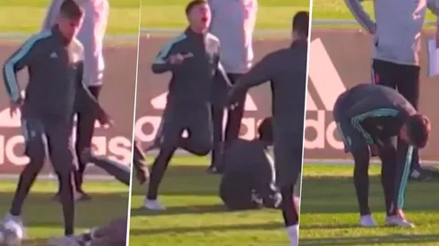 ¿Amigos? La terrible entrada de Cuadrado a Dybala en pleno entrenamiento de la 'Juve'