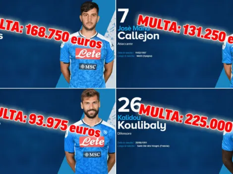 Se conocieron las millonarias multas a los jugadores del Napoli