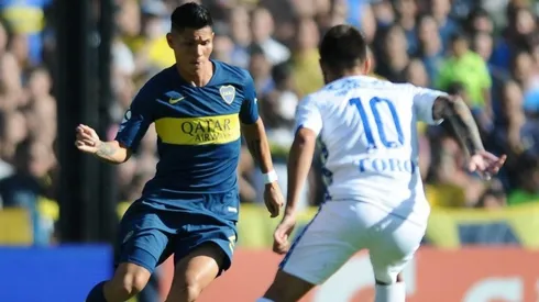 Jorman Campuzano durante un partido de Boca.