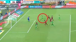 Así fue el gol de Juan Pablo Ramírez para el 1-0 parcial de Nacional sobre Tolima.