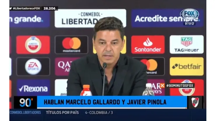 Marcelo Gallardo en conferencia de prensa.