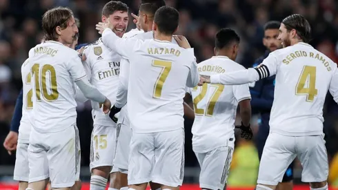 Así festejó el Real Madrid el 2-1 sobre la Real Sociedad en el Bernabéu.