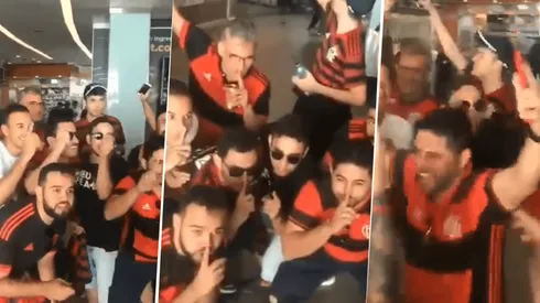 Foto de los hinchas de Flamengo en pleno minuto de silencio.