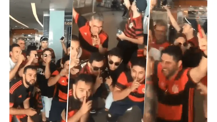 Foto de los hinchas de Flamengo en pleno minuto de silencio.