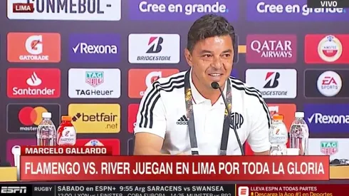Marcelo Gallardo en conferencia de prensa.