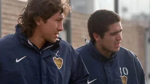 Jorge Bermúdez y Juan Román Riquelme, juntos en Boca.