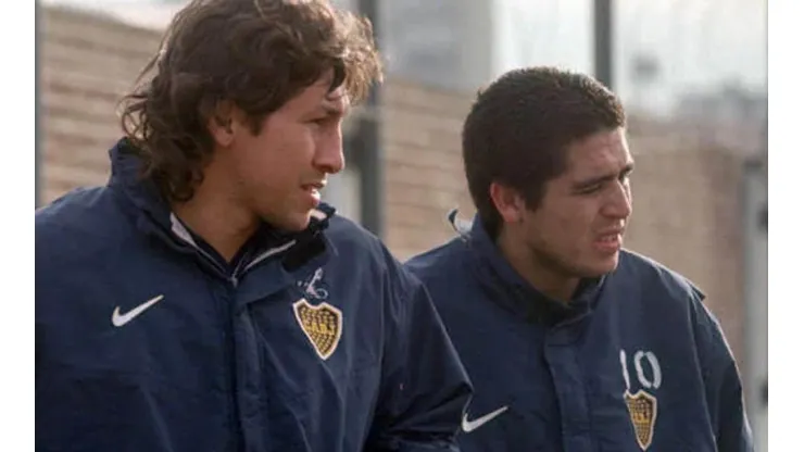 Jorge Bermúdez y Juan Román Riquelme, juntos en Boca.